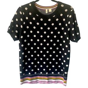 Anthro MOTH Polka dot knitted top Med